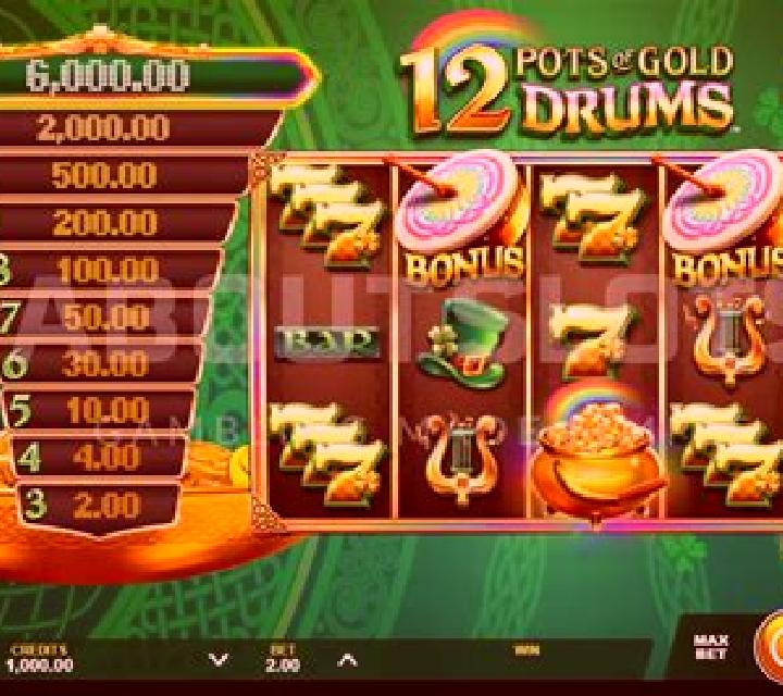 12 Pots of Gold Drums slot machine
