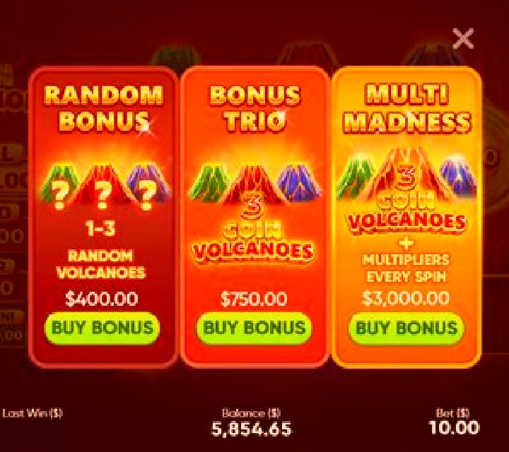 3 Super Coin Volcanoes slot game