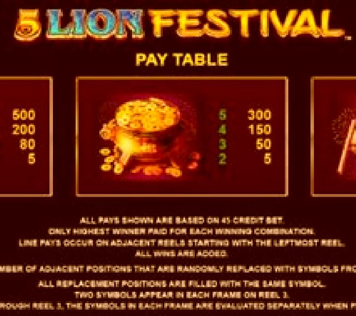 5 Lion Festival slot game