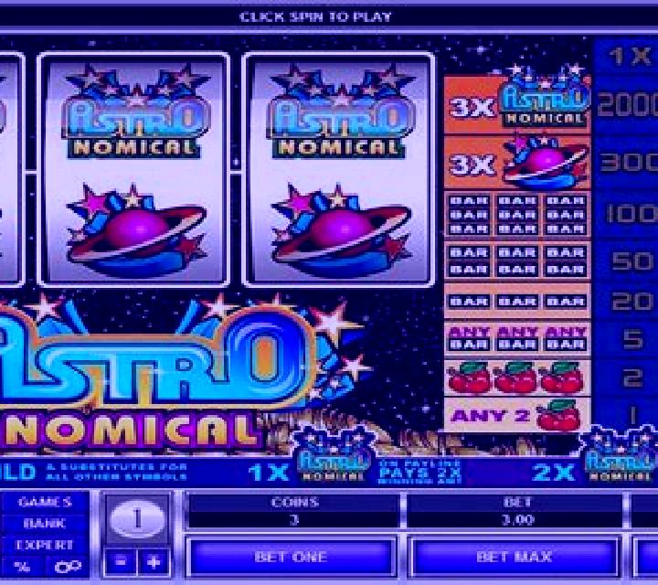 Astronomical slot machine