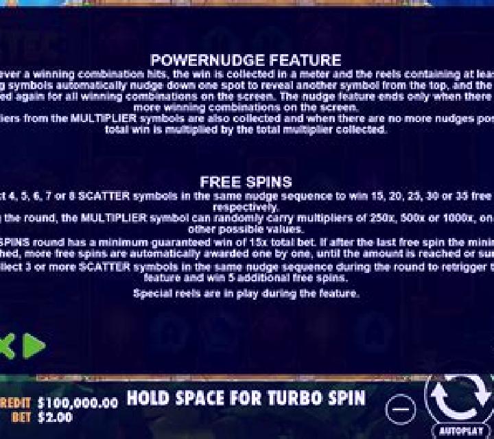 Aztec Powernudge slot game