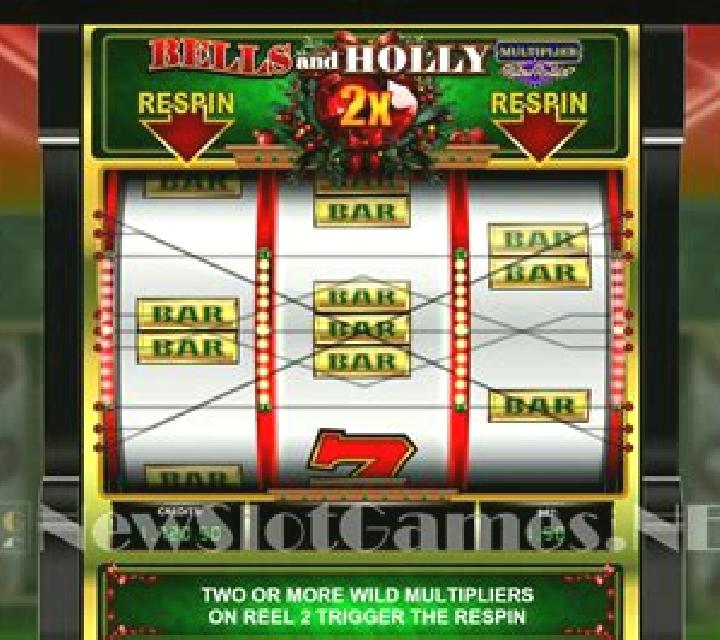 Bells and Holly Multiplier Retro Roller slot machine