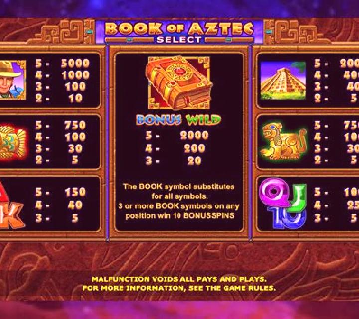 Book of Aztec Select slot machine