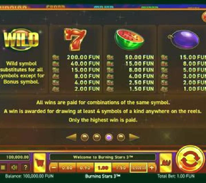 Burning Stars 3 slot game