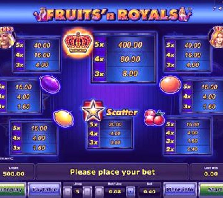 Fruits´n Royals slot game