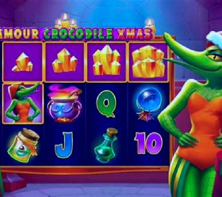 Glamour Crocodile Xmas slot game