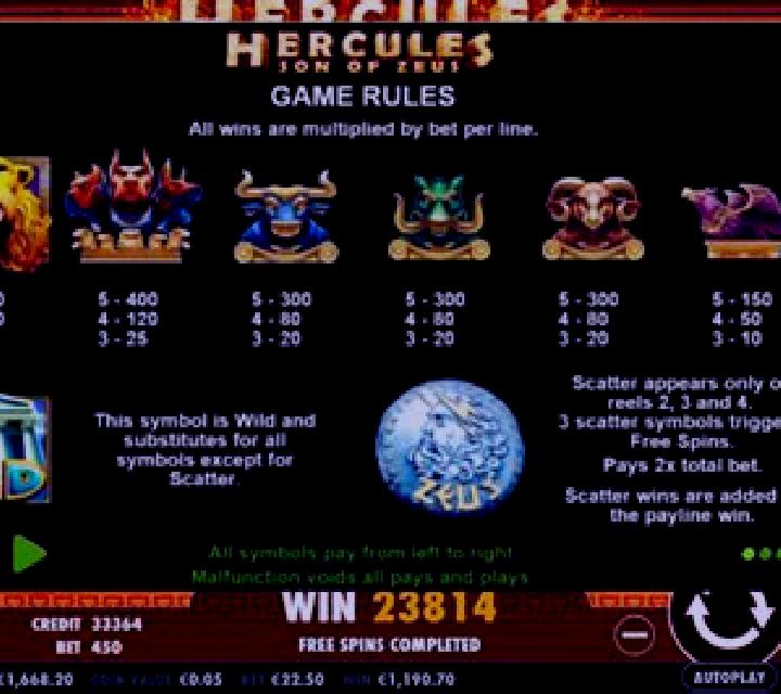Hercules Son of Zeus slot game