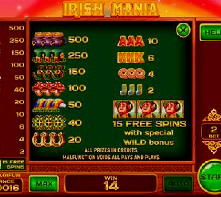 Irish Mania (Pull Tabs) slot