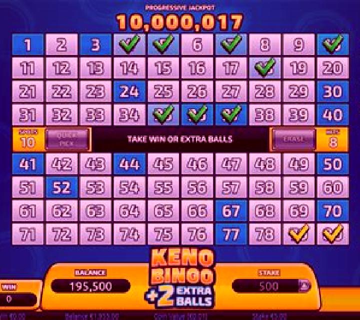 Keno Bingo 2 Extra Balls online slot