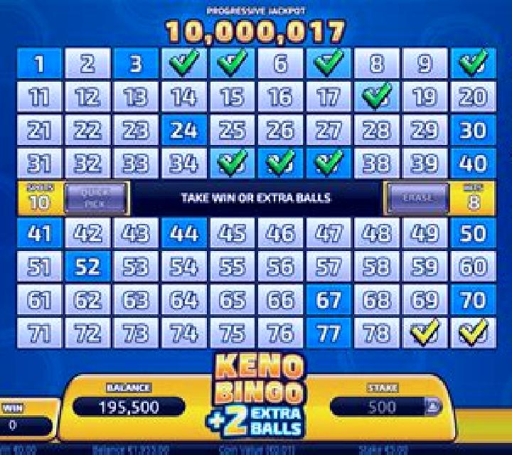 Keno Bingo 2 Extra Balls slot