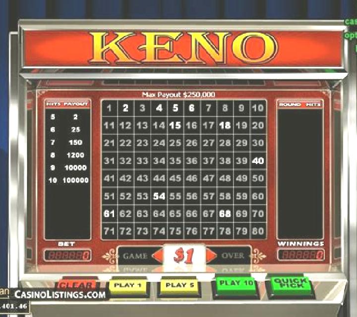 Keno (RTG) slot game