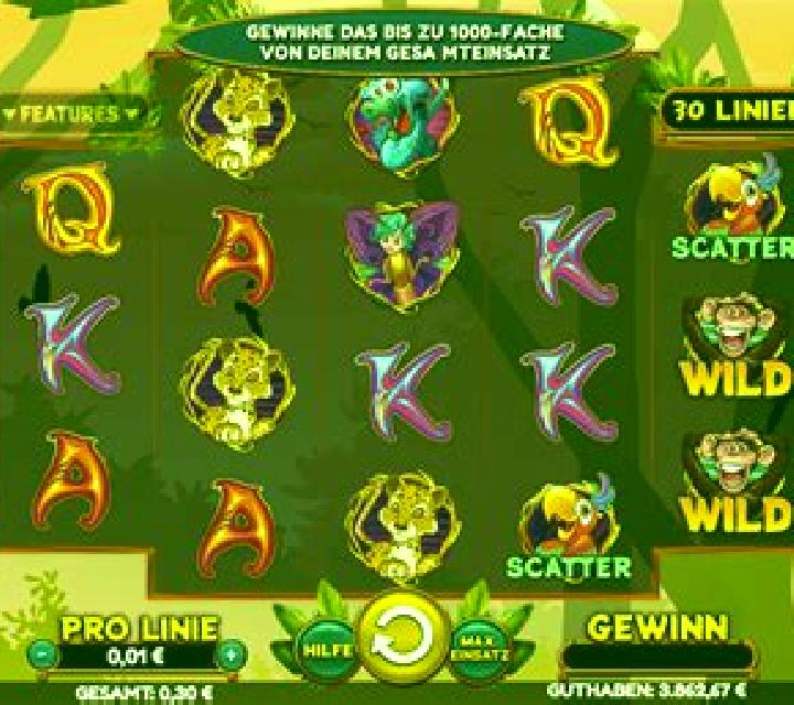 Kreuzworträtsel Dschungel slot game