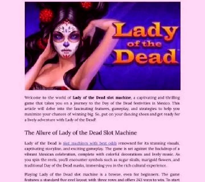 Lady of the Dead slot machine