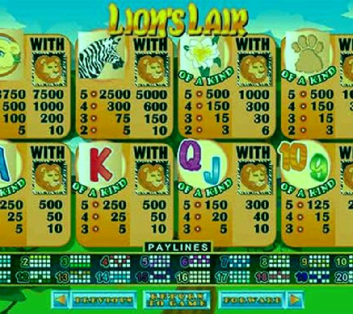 Lions Lair slot machine