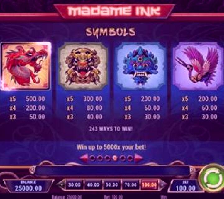 Madame Ink slot machine