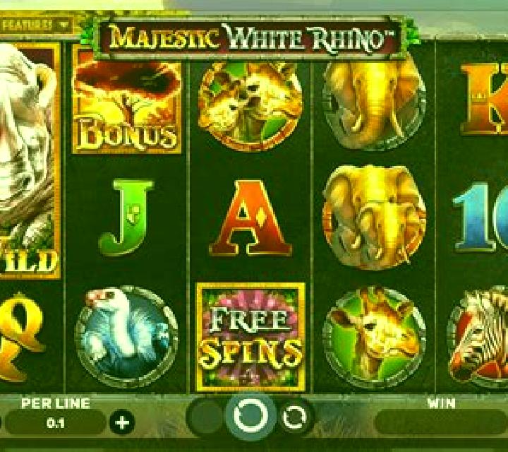 Majestic White Rhino slot game