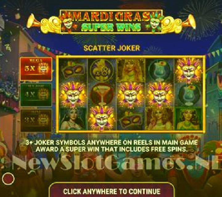Mardi Gras Super Wins slot