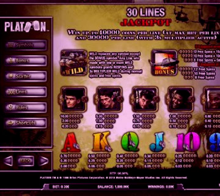 Platoon online slot