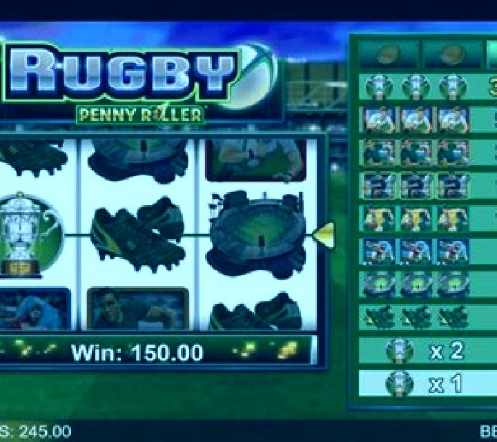 Rugby Penny Roller slot machine