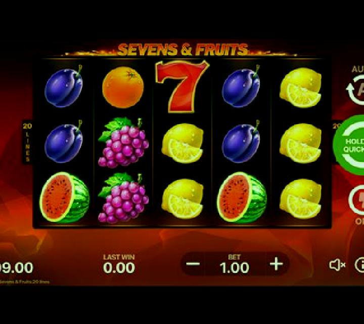 Sevens Fruits: 20 lines slot