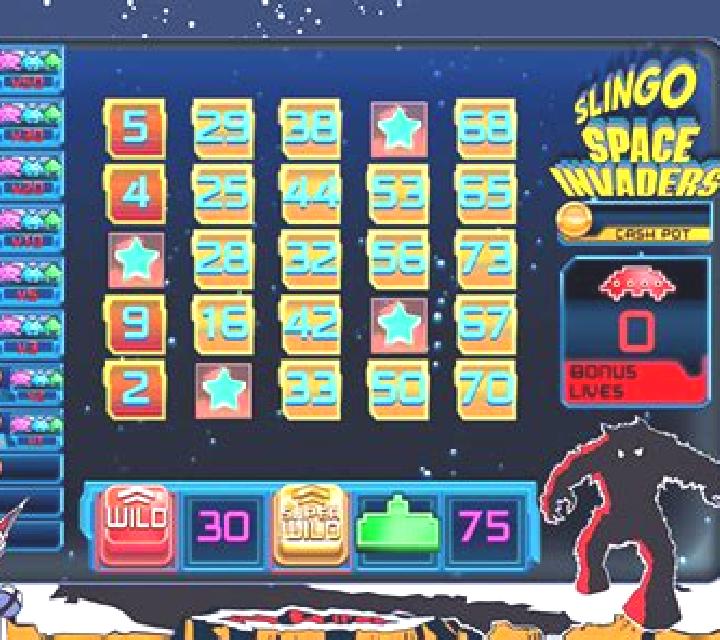 Slingo Space Invaders slot game