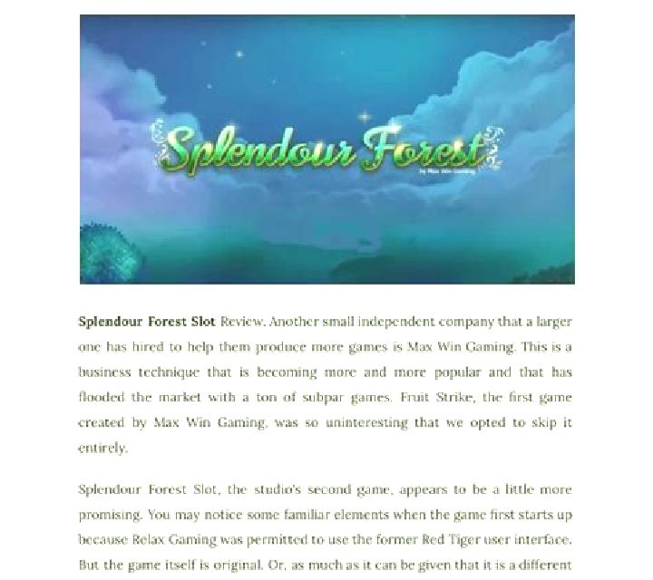 Splendour Forest online slot