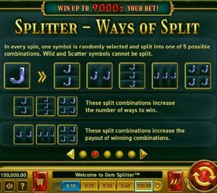 Splitter slot game