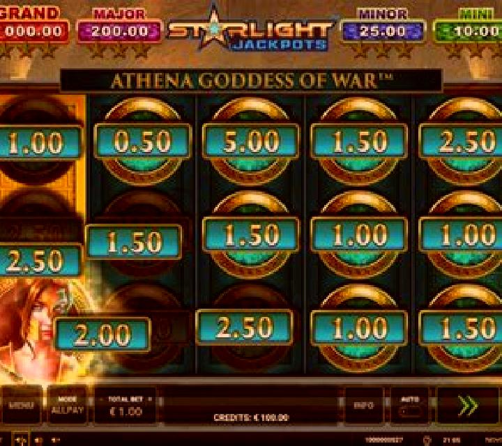 Starlight Jackpots Athena Goddess of War slot machine
