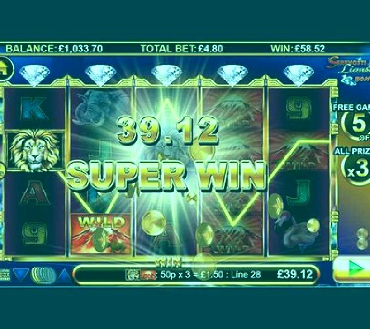 Stellar Jackpots with Serengeti Lions online slot