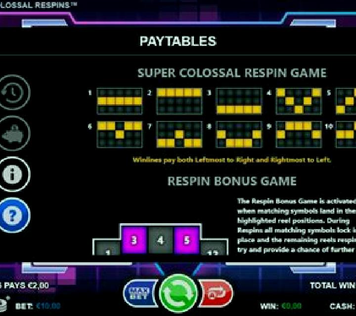 Super Colossal Respins slot