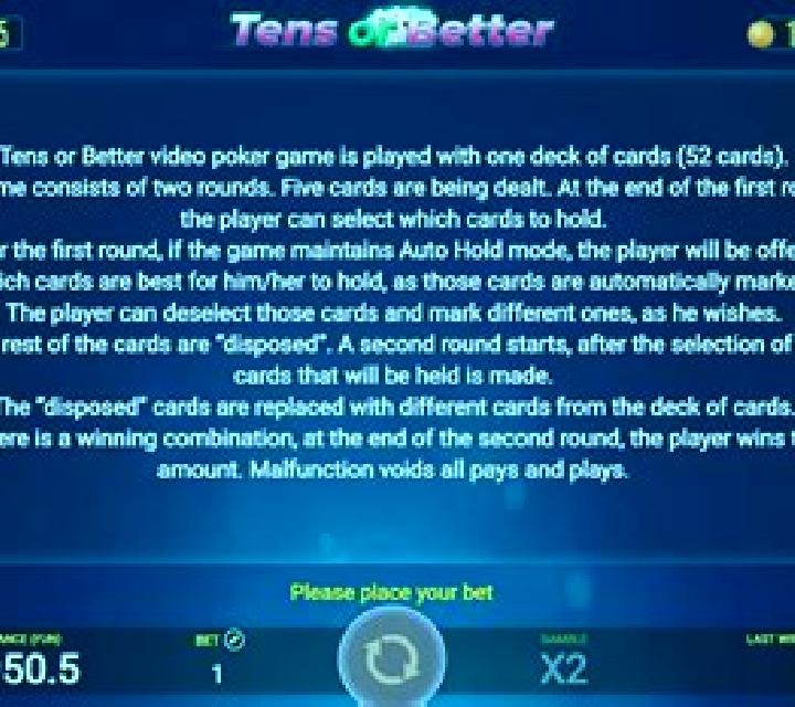Tens or Better (AGT Software) slot