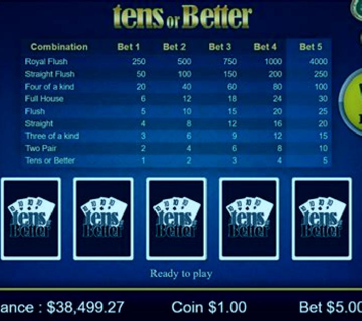 Tens or Better (Mobilots) slot game