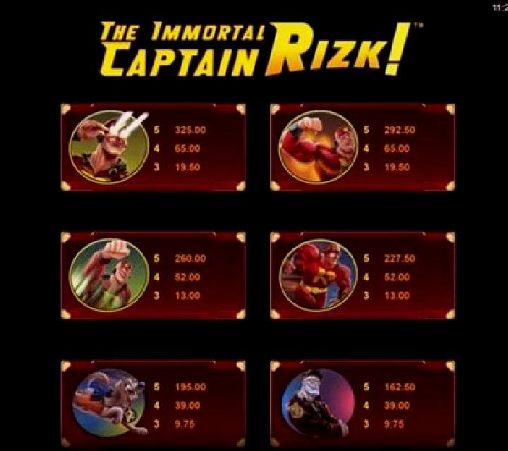 The Immortal Captain Rizk! slot game