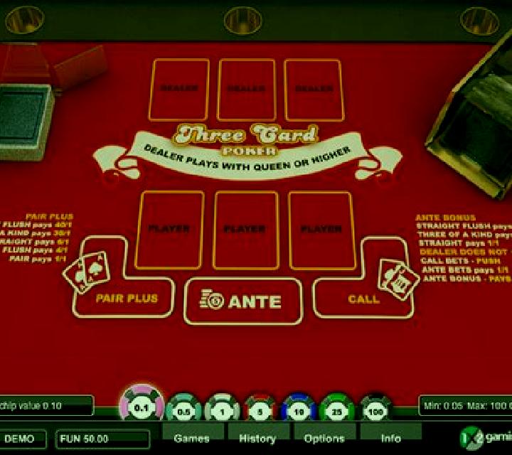 Three Card Poker (1X2gaming) slot game