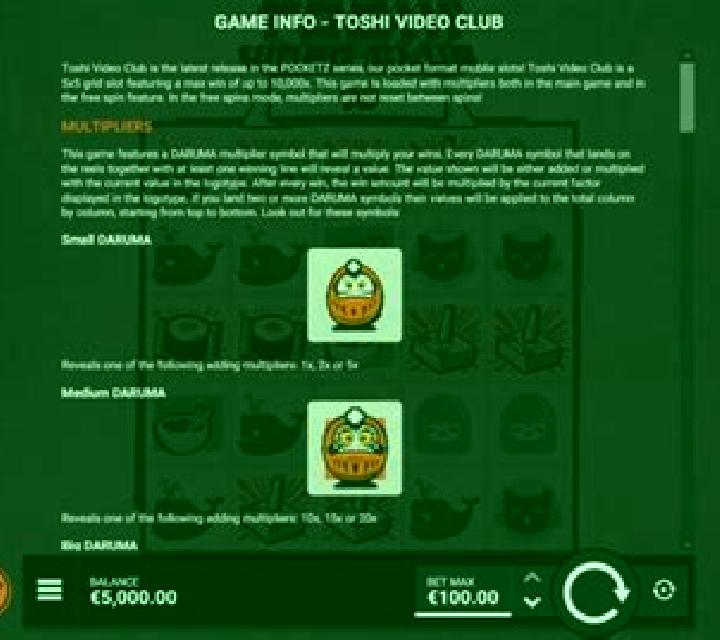 Toshi Video Club slot machine