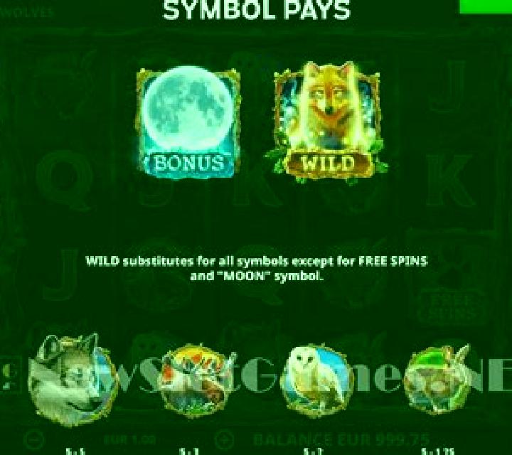 Wolves slot game
