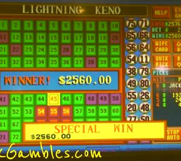 X Keno slot machine