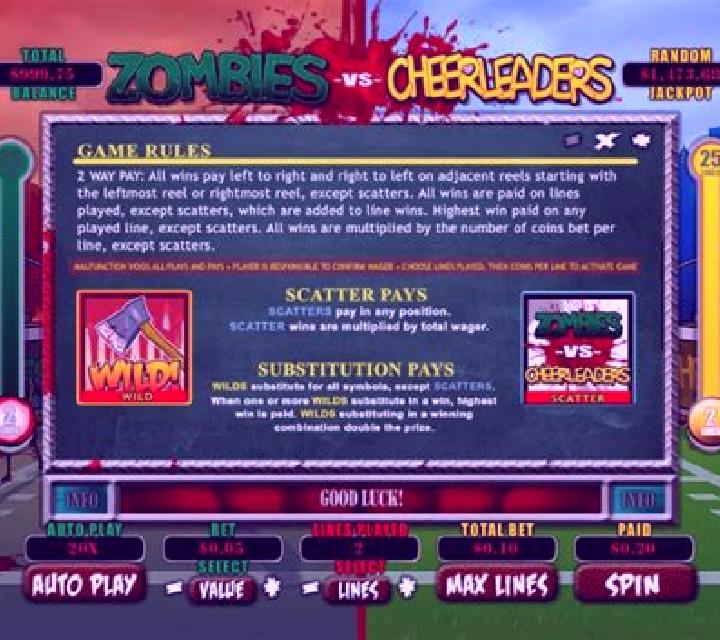 Zombies vs Cheerleaders slot machine